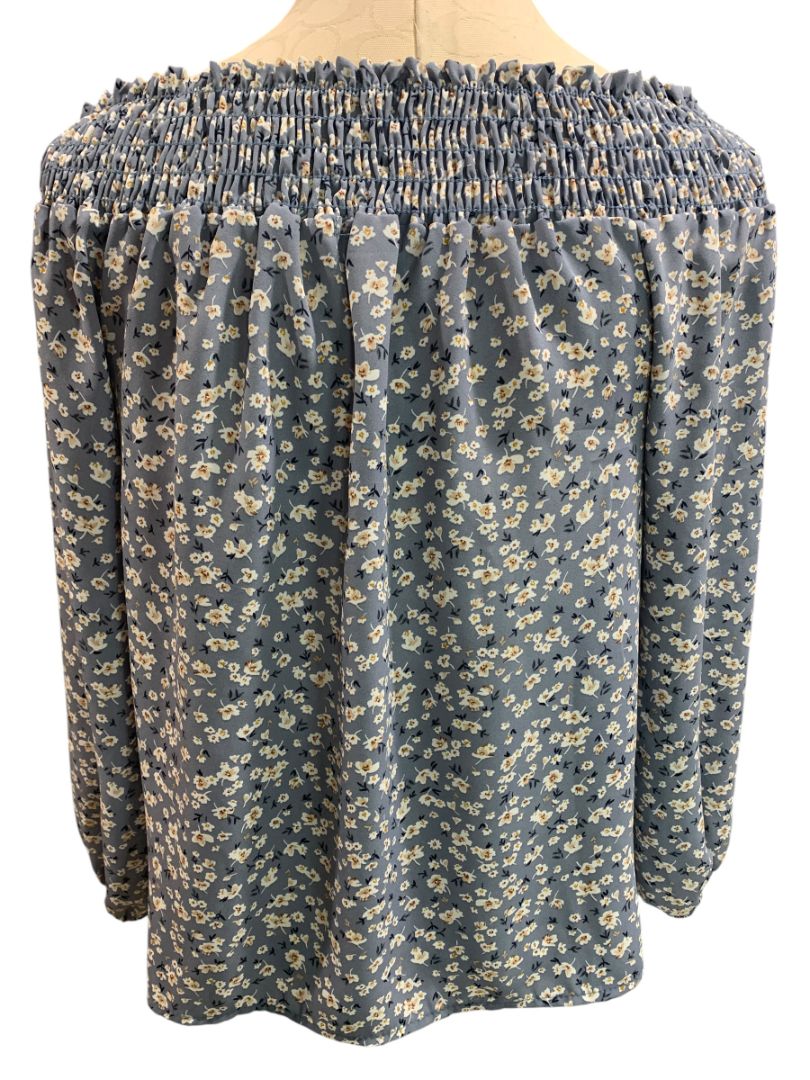 Size XS Pleione Womens Off Shoulder Floral Blouse Boho Loose Fit