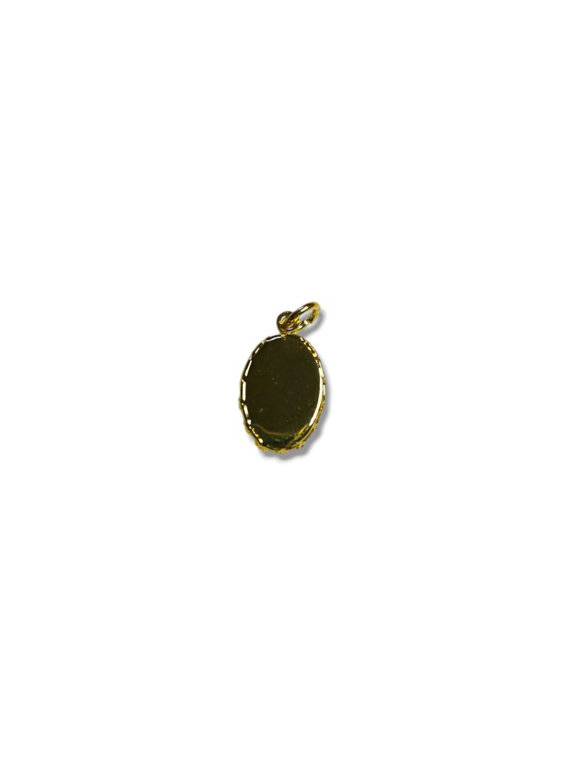 Cameo Rose Pendant Charm .6" Black White Delicate Goldtone Setting