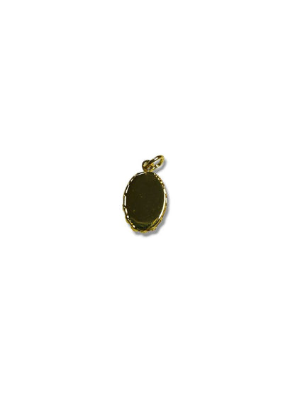 Cameo Rose Pendant Charm .6" Black White Delicate Goldtone Setting