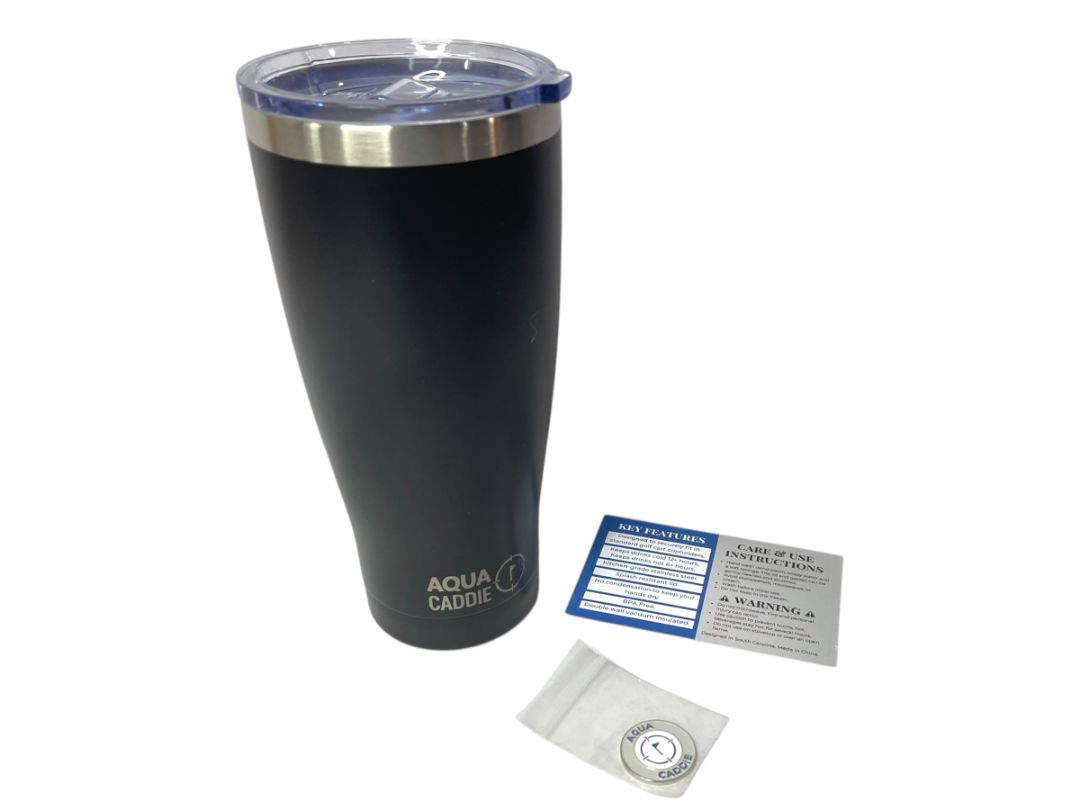 Promotional New Aqua Caddie 22oz Insulated Tumbler Black Golf