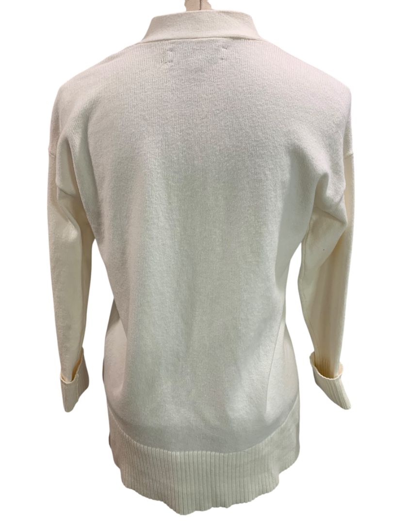 Size XXS Loft Womens Cream Cardigan Sweater Pockets 3/4 Sleeve