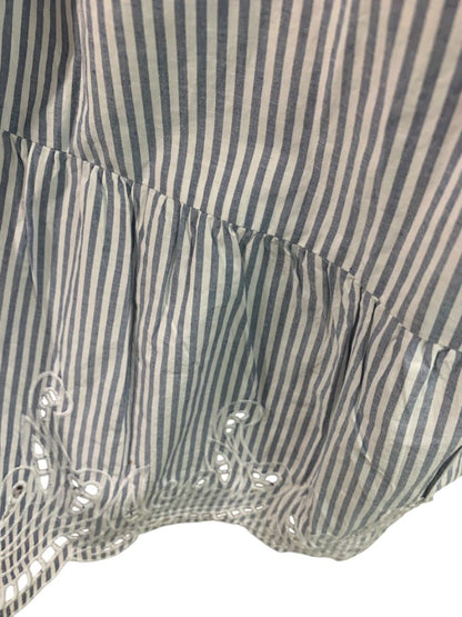 Size XS Petite Gap Womens Blue White Striped Cotton Dress Pockets Eyelet Hem
