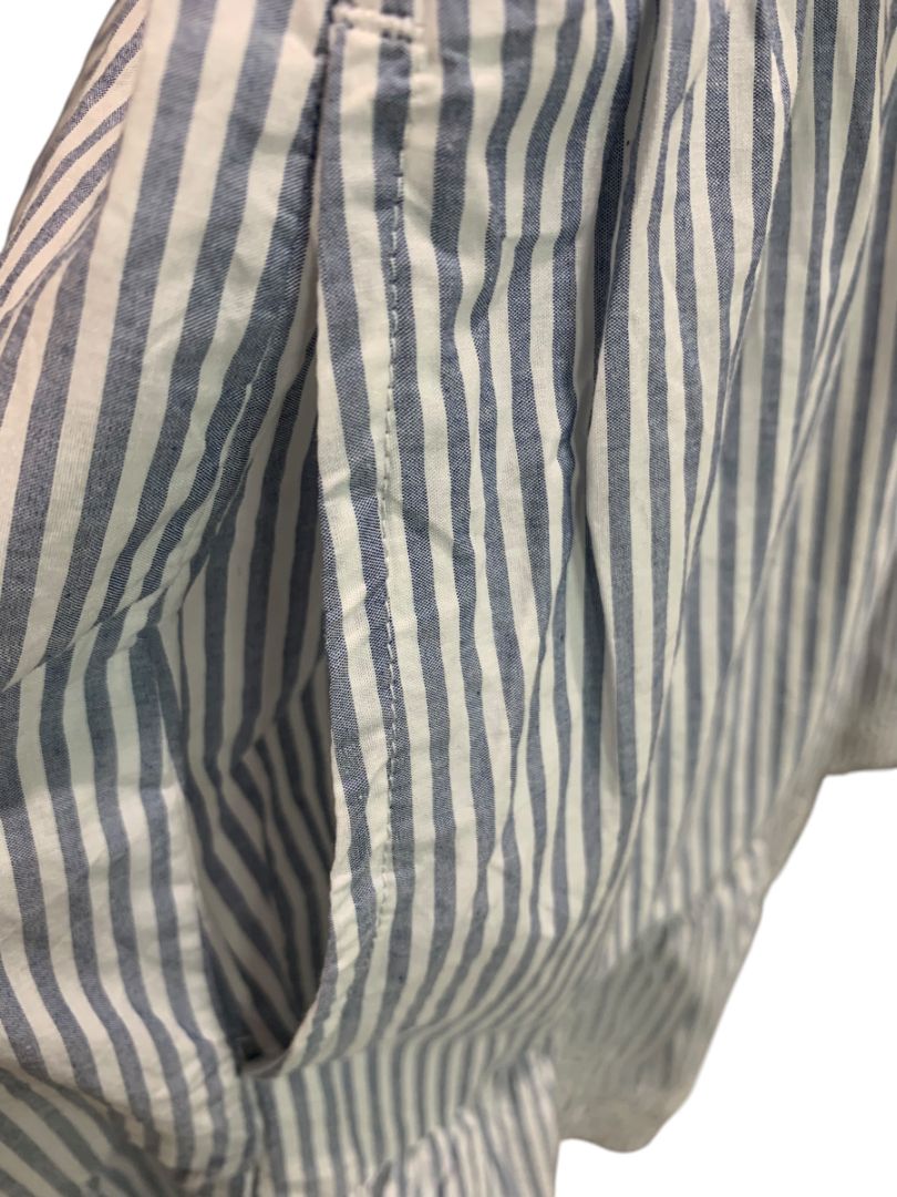 Size XS Petite Gap Womens Blue White Striped Cotton Dress Pockets Eyelet Hem