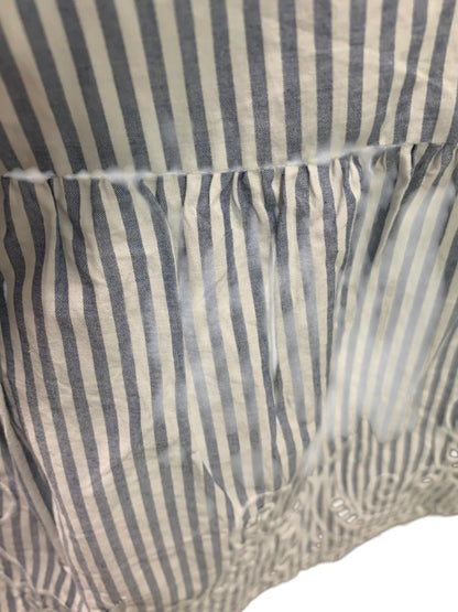 Size XS Petite Gap Womens Blue White Striped Cotton Dress Pockets Eyelet Hem
