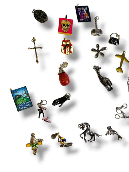 Lot of 20 Pendant Charms Jewelry Making Animal Map Flower Cross Assorted