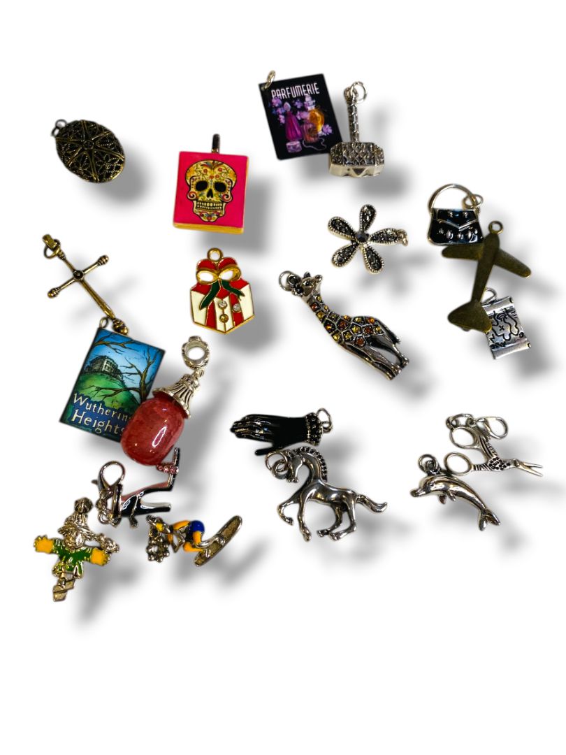 Lot of 20 Pendant Charms Jewelry Making Animal Map Flower Cross Assorted