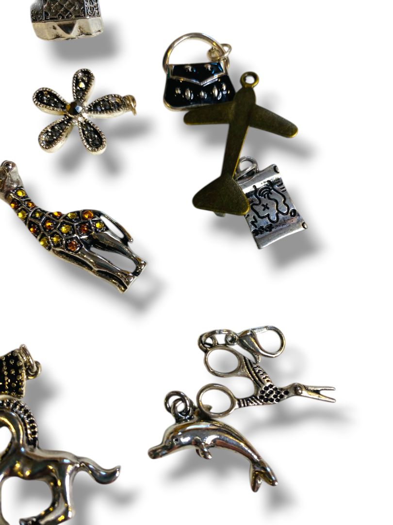 Lot of 20 Pendant Charms Jewelry Making Animal Map Flower Cross Assorted