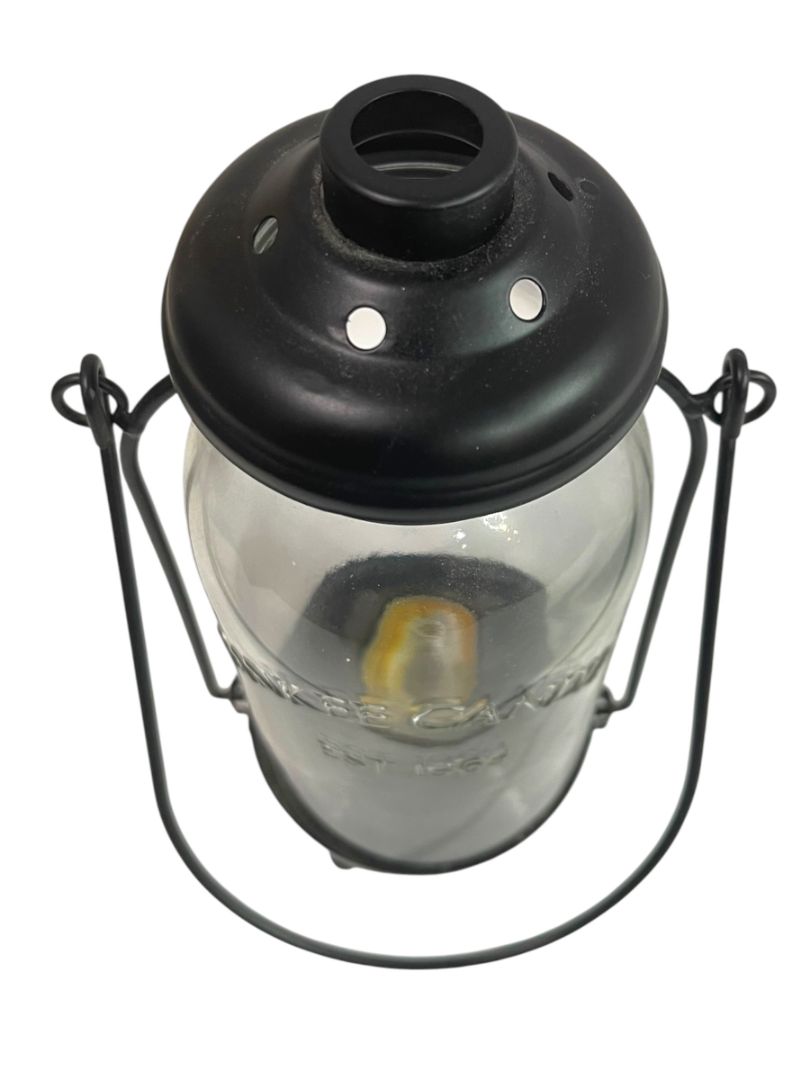 Yankee Candle Black Metal and Glass Votive Tea Light Lantern 10" Tabletop or Hanging