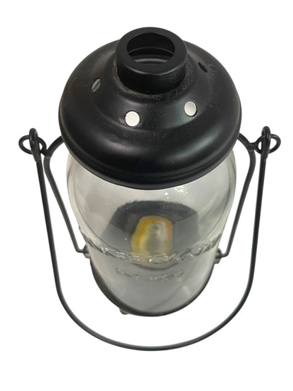 Yankee Candle Black Metal and Glass Votive Tea Light Lantern 10" Tabletop or Hanging