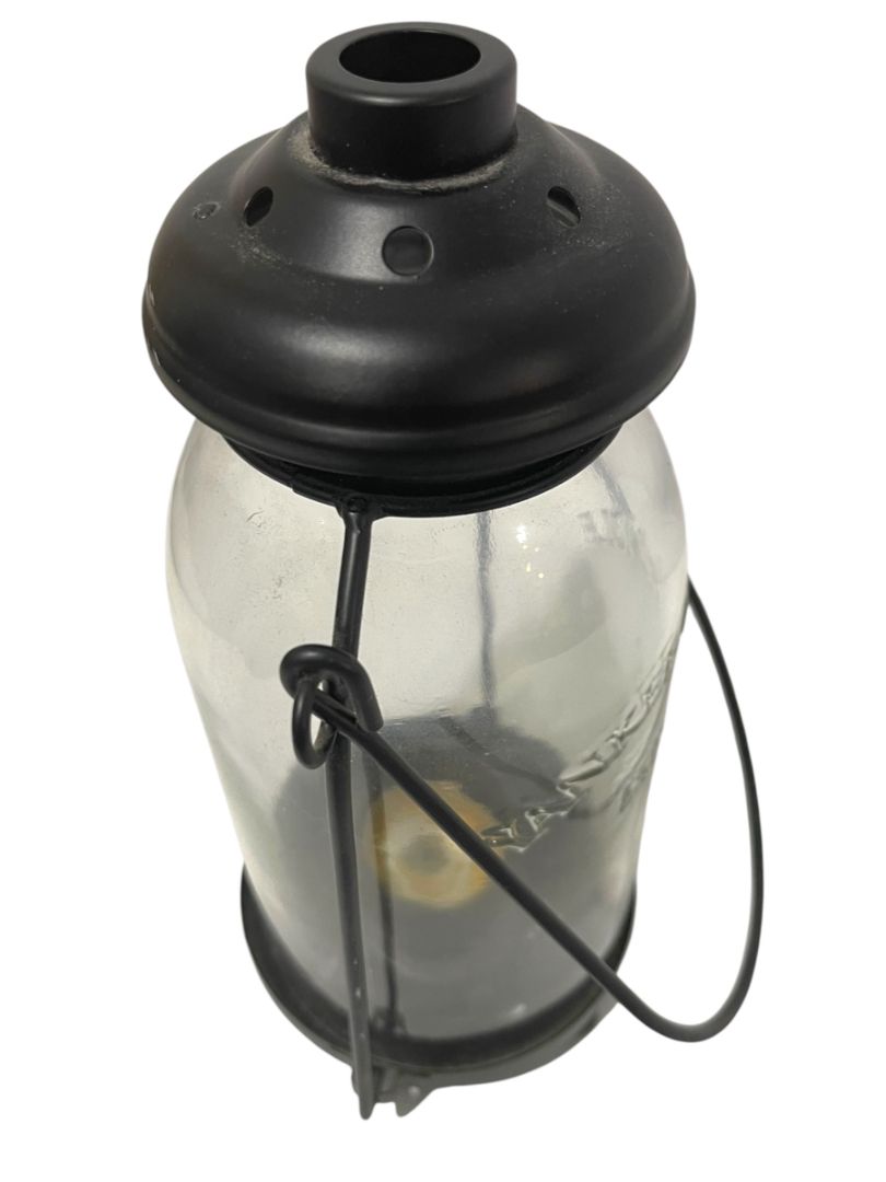 Yankee Candle Black Metal and Glass Votive Tea Light Lantern 10" Tabletop or Hanging