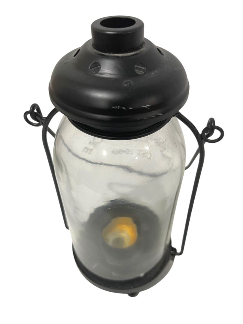 Yankee Candle Black Metal and Glass Votive Tea Light Lantern 10" Tabletop or Hanging