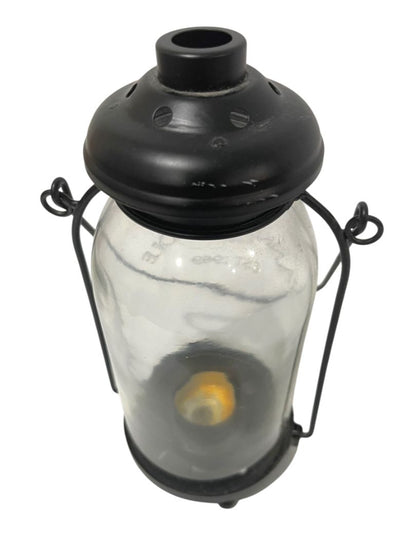 Yankee Candle Black Metal and Glass Votive Tea Light Lantern 10" Tabletop or Hanging