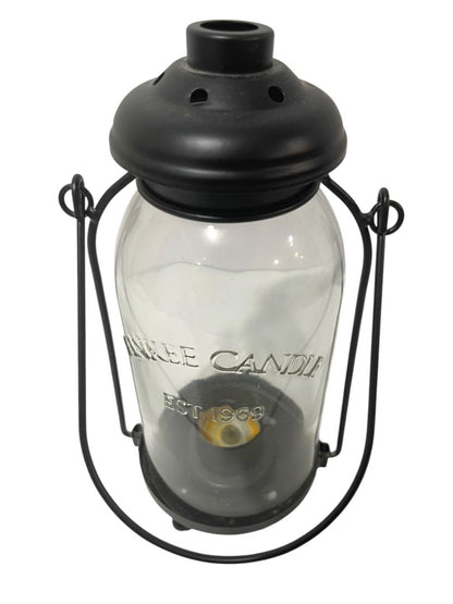 Yankee Candle Black Metal and Glass Votive Tea Light Lantern 10" Tabletop or Hanging