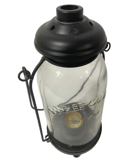 Yankee Candle Black Metal and Glass Votive Tea Light Lantern 10" Tabletop or Hanging