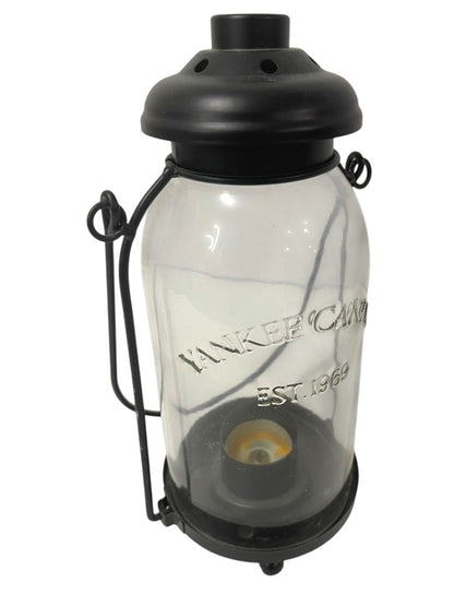 Yankee Candle Black Metal and Glass Votive Tea Light Lantern 10" Tabletop or Hanging