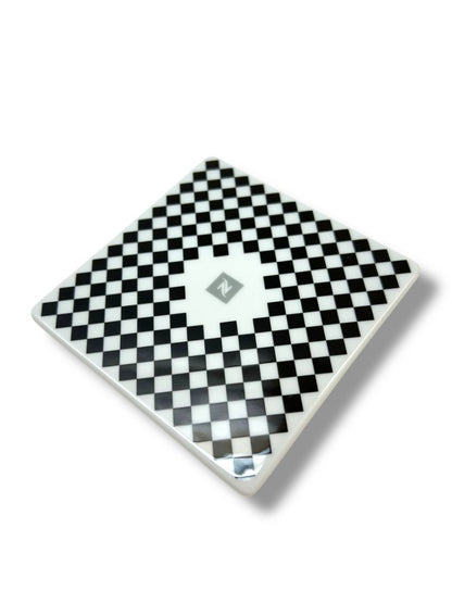 New Porcelain Coaster Paris Style Made in Portugal Black White