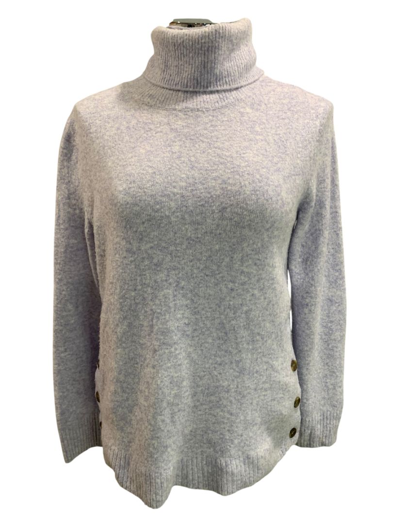 Size XS J.Crew Button Turtleneck Womens Extra Soft Yarn Lilac BC907