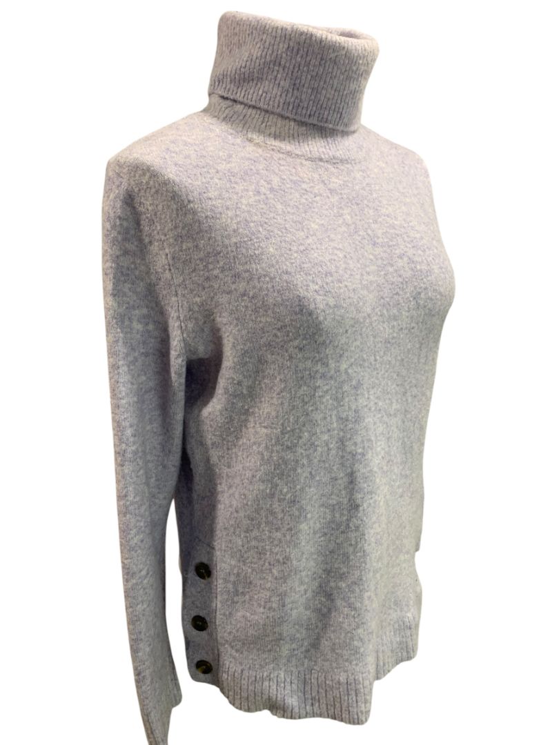 Size XS J.Crew Button Turtleneck Womens Extra Soft Yarn Lilac BC907