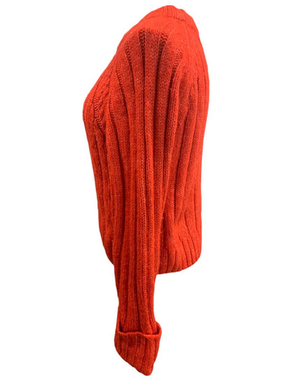 Size XS Evereve Womens Red Soft Rib Knit Sweater Marled