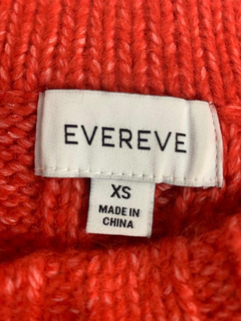 Size XS Evereve Womens Red Soft Rib Knit Sweater Marled