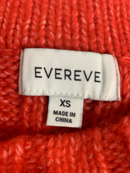 Size XS Evereve Womens Red Soft Rib Knit Sweater Marled