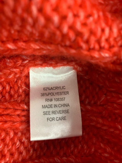 Size XS Evereve Womens Red Soft Rib Knit Sweater Marled