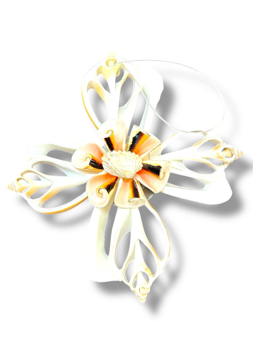 Seashell Snowflake Ornament 5.25" Diameter Shell Hanging