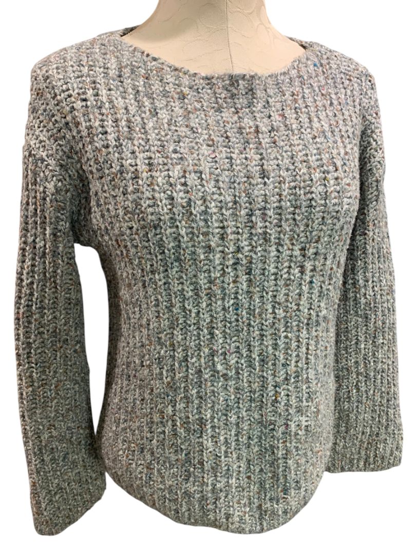 Size XS Loft Womens Chunky KNit Gray Multicolor Sweater Cotton Blend