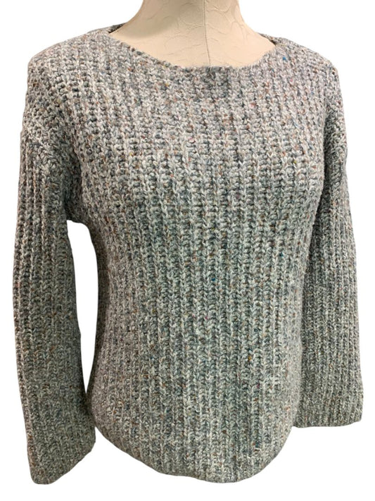Size XS Loft Womens Chunky KNit Gray Multicolor Sweater Cotton Blend