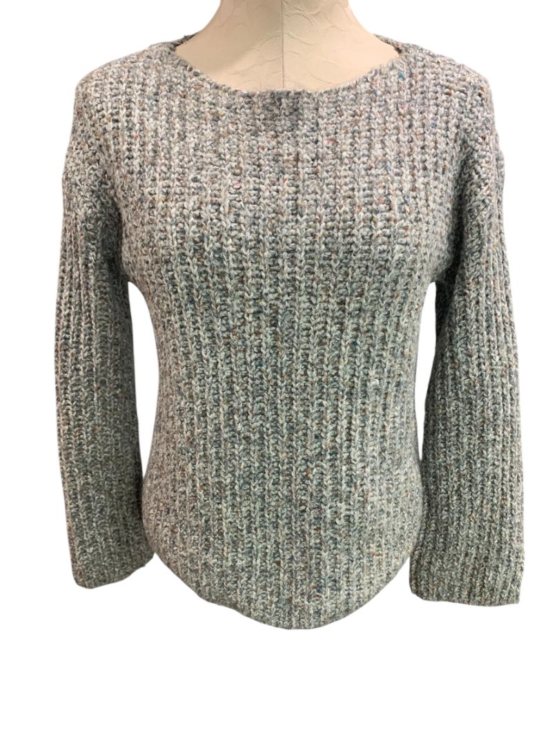 Size XS Loft Womens Chunky KNit Gray Multicolor Sweater Cotton Blend
