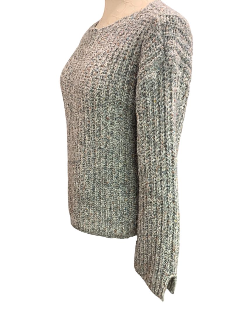 Size XS Loft Womens Chunky KNit Gray Multicolor Sweater Cotton Blend