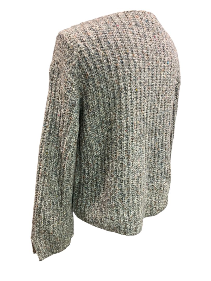 Size XS Loft Womens Chunky KNit Gray Multicolor Sweater Cotton Blend