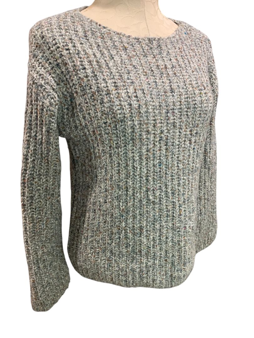 Size XS Loft Womens Chunky KNit Gray Multicolor Sweater Cotton Blend