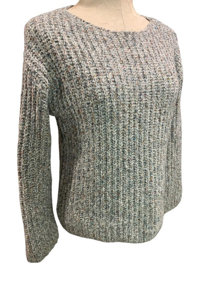 Size XS Loft Womens Chunky KNit Gray Multicolor Sweater Cotton Blend