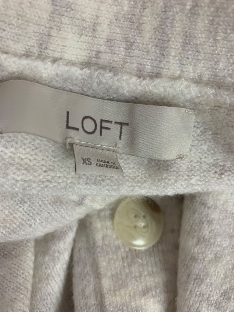 Size XS Loft Marled Cream Sweater Cardigan Womens V-Neck