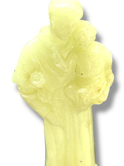 Saint Joseph Statuette Glow in the Dark Italy on Stand Plastic 4.5"