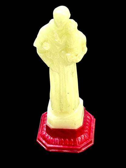 Saint Joseph Statuette Glow in the Dark Italy on Stand Plastic 4.5"