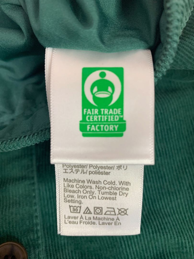 Size 00 J.Crew Button Front Green Corduroy Mini Skirt Pockets BA838