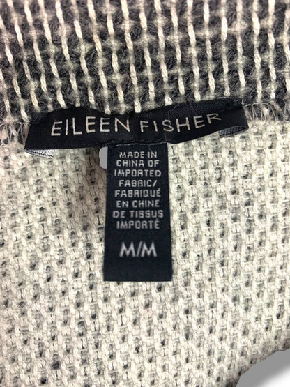 Medium Ellen Fisher Woven Long Cardigan Jacket Snap Up Wool Cotton