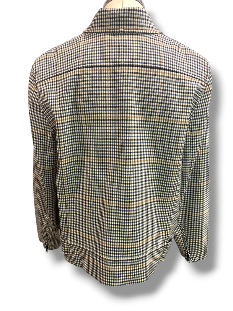 Size XL Nordstrom Signature Womens Sienna Check Moto Jacket Wool Blend