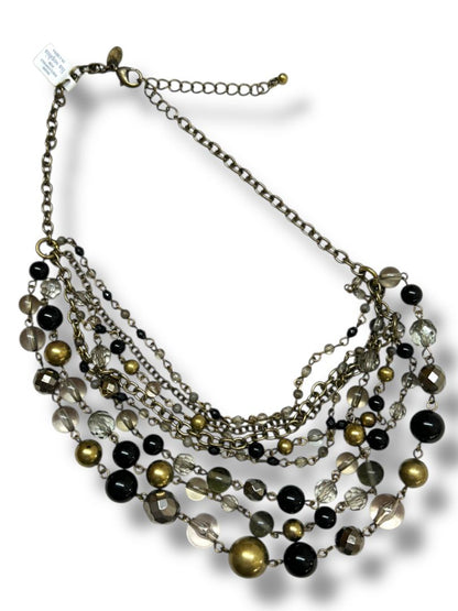 Lia Sophia New Goldtone Beaded Fancy That Multistrand Necklace 15.5-19"