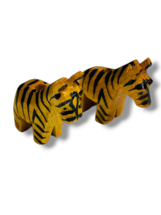 Lightweight Wooden 1" Zebra Bead Charm Painted Stripes Jewelry Making