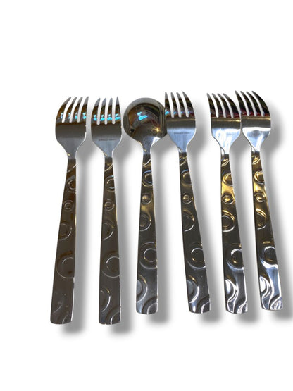 Hemisphere by Cambridge Silver Stainless Steel 5 Dinner Forks 1 Soup Spoon