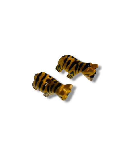 Lightweight Wooden 1" Zebra Bead Charm Painted Stripes Jewelry Making