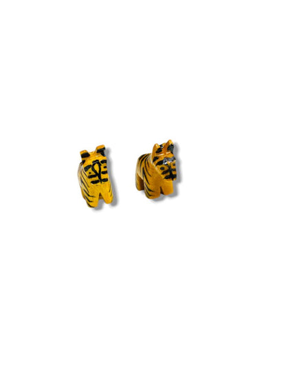 Lightweight Wooden 1" Zebra Bead Charm Painted Stripes Jewelry Making