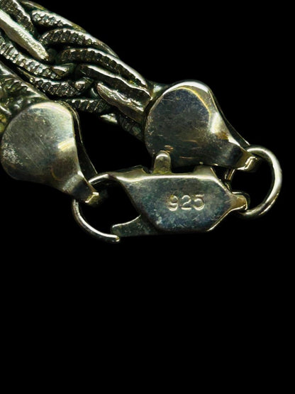 Sterling Silver 925 Braided Chain Necklace Vintage 20"