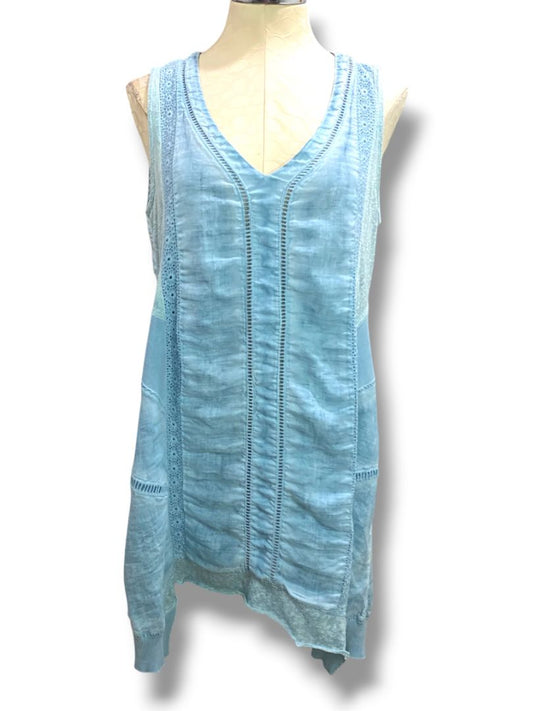 Medium Soft Surroundings Blue Ocean Fade Tunic Dress Boho Style