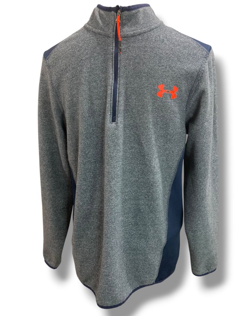 Small Under Armour ColdGear Mens Loose Fit 1/4 Zip Pullover Sweatshirt Blue