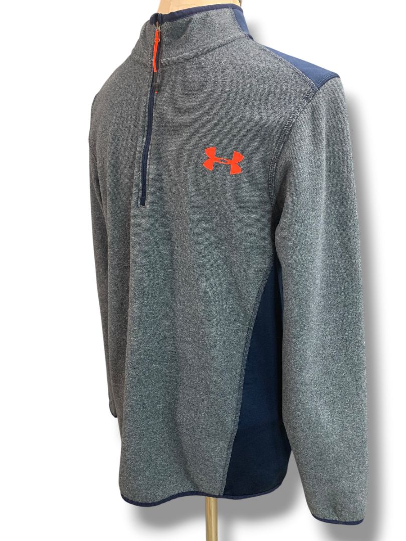 Small Under Armour ColdGear Mens Loose Fit 1/4 Zip Pullover Sweatshirt Blue