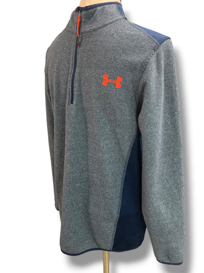 Small Under Armour ColdGear Mens Loose Fit 1/4 Zip Pullover Sweatshirt Blue